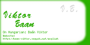 viktor baan business card